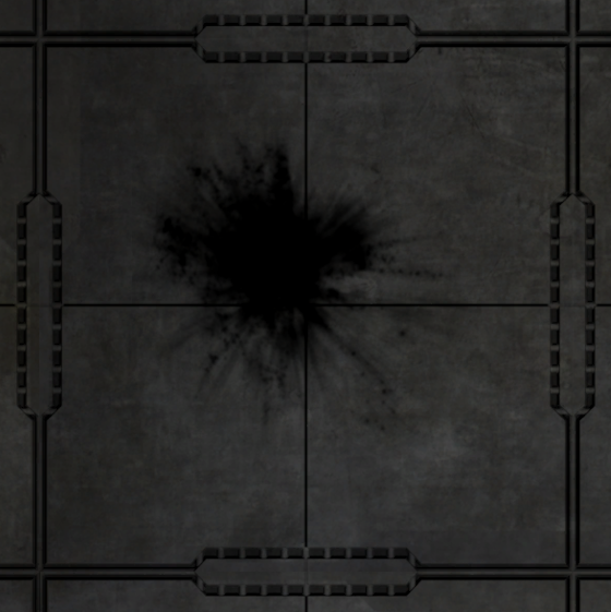 Explosion impact decal